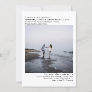 Invitation Mariage de symétrie minimaliste photo simple et mo