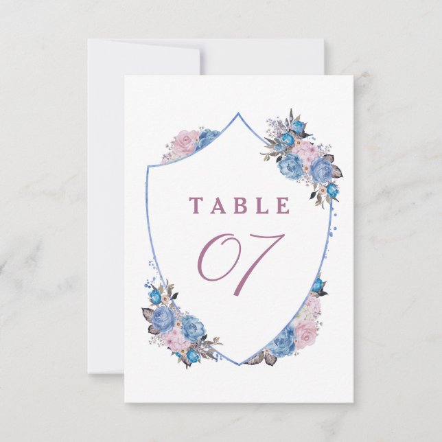 Invitation Mariage de table parisien Charm Crest Seating Numé (Devant)