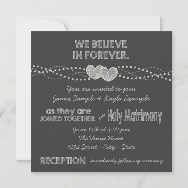 Invitation Mariage de tableau de bord à deux coeurs (Devant)