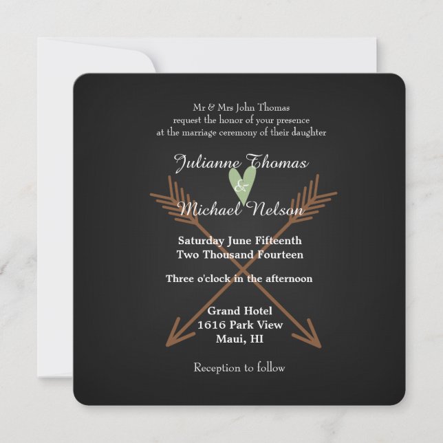 Invitation Mariage de tableau noir (Devant)