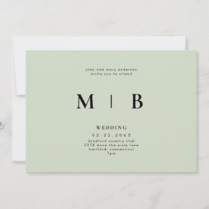 Invitation Mariage de taille monographique élégant et simple