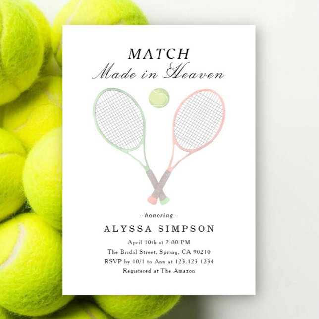 Invitation Mariage de Tennis Faits au Paradis Enterrement de  (Créateur téléchargé)
