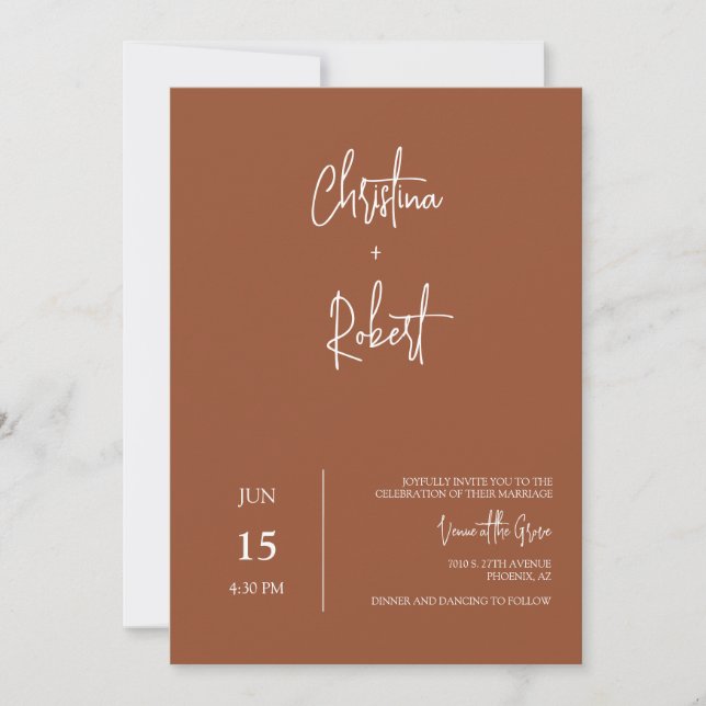 Invitation Mariage de Terracotta Boho moderne Photo QR Code R (Devant)