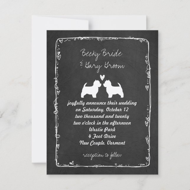 Invitation Mariage de Terrier West Highland White (Devant)