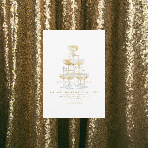 Invitation Mariage de texte Gold Tour Champagne II