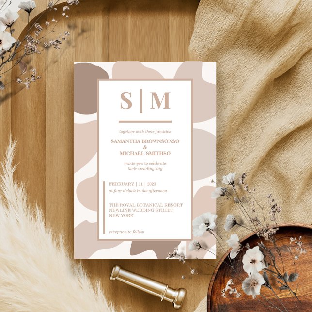 Invitation Mariage de ton café Brown (Créateur téléchargé)