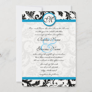 Invitation Mariage de torrents Aqua Damask