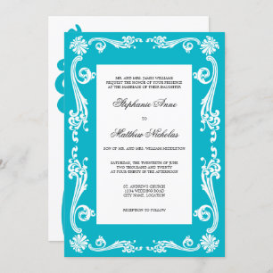 Invitation Mariage de tourbillons de fleurs cosmopolites