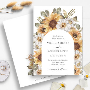 Invitation Mariage de tournesol Boho