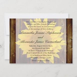 Invitation Mariage de tournesol Brown jaune fin été