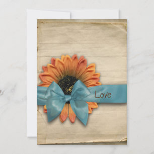 Invitation Mariage de tournesol de campagne simple personnali