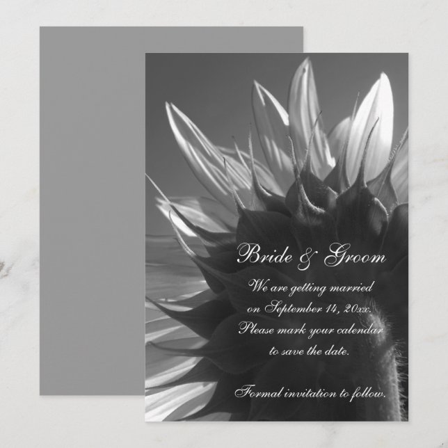 Invitation Mariage de tournesol de jardin Enregistrer la date (Devant / Derrière)