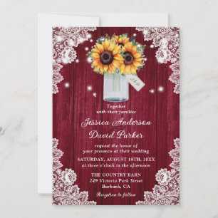 Invitation Mariage de tournesol de la dentelle de Bourgogne r
