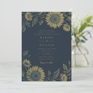 Invitation Mariage de tournesol de la Marine
