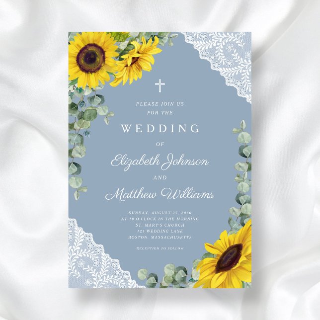 Invitation Mariage de tournesol floral rustique (Rustic Floral Sunflower Wedding Invitation)