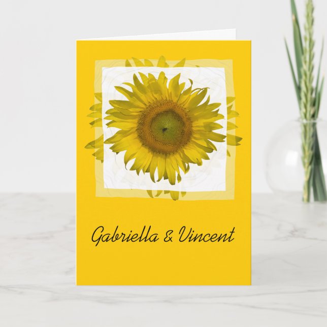 Invitation Mariage de tournesol jaune (Devant)