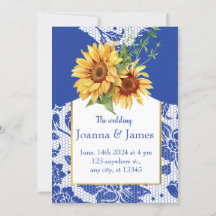 Mariage de tournesol Royal Blue Lace