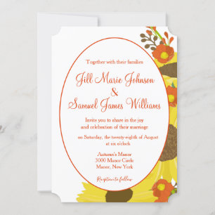 Invitation Mariage de tournesols de charme