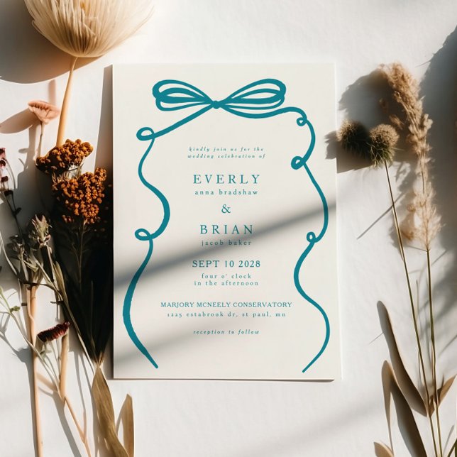 Invitation Mariage de trame de fond turquoise (Créateur téléchargé)