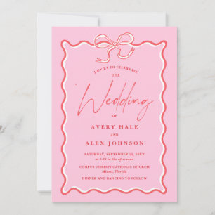 Invitation Mariage de trame de trame de trame de couleur rose