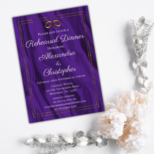 Invitation Mariage de trame d'or et de soie violette