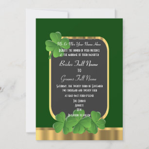 Invitation mariage de trèfle vert shamrock irlandais