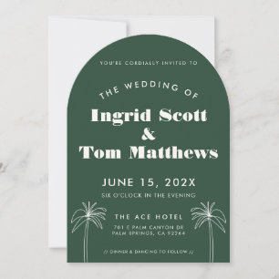 Invitation Mariage de Tropiques minimalistes à arches vertes