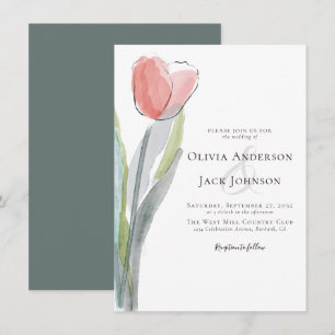 Invitation Mariage de tulipe aquarelle