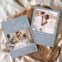 Mariage de Two Photo Dusty Blue QR code
