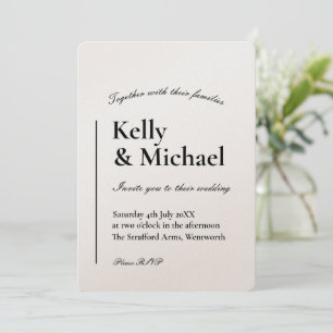 Invitation Mariage de typographie Champagne Shimmer