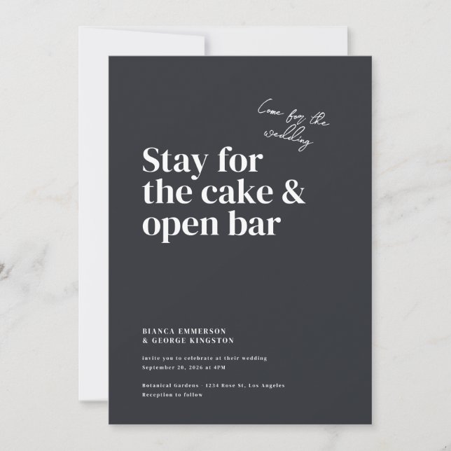 Invitation Mariage de typographie de Belmont (Devant)