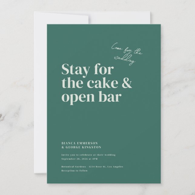 Invitation Mariage de typographie de Belmont (Devant)