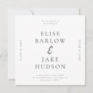 Invitation Mariage de typographie minimaliste