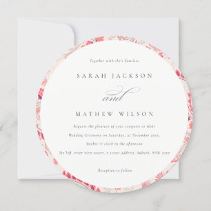 Invitation Mariage de typographie minimaliste moderne Blush P