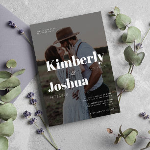 Invitation Mariage de typographie moderne