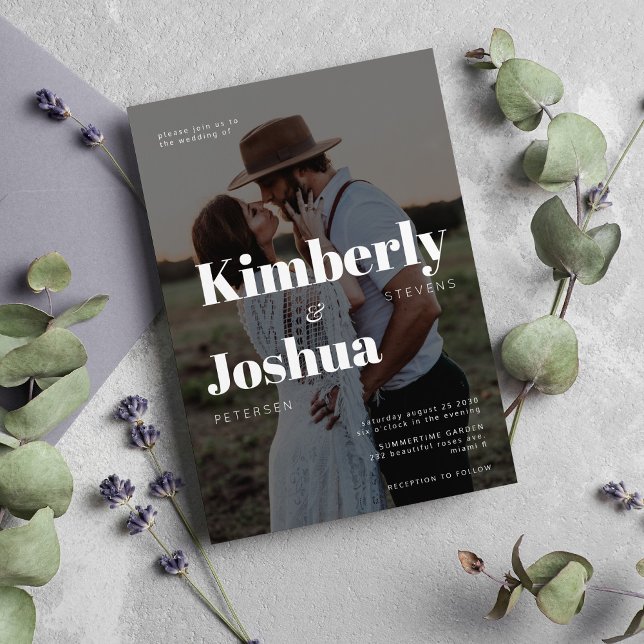 Invitation Mariage de typographie moderne (Créateur téléchargé)