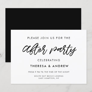 Invitation Mariage de typographie moderne après fête