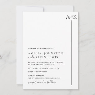 Invitation mariage de typographie moderne et minim