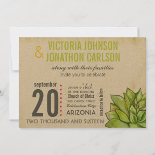 Invitation Mariage de typographie moderne rose et lime