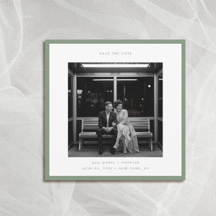 Invitation Mariage de typographie moderne Sage Green Date de