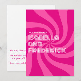 Invitation Mariage de typographie rétro groovy
