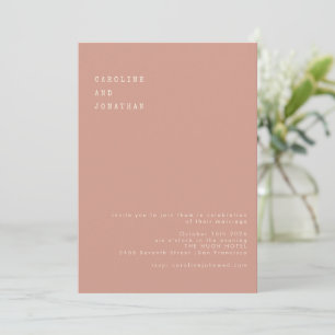 Invitation Mariage de typographie Rose Dusty minimal