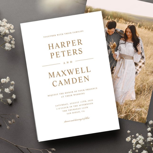 Invitation Mariage de typographie simple (Créateur téléchargé)