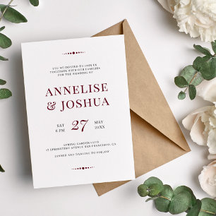 Invitation Mariage de typographie simple et moderne