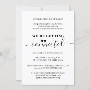 Invitation Mariage de typographie simple moderne virtuelle