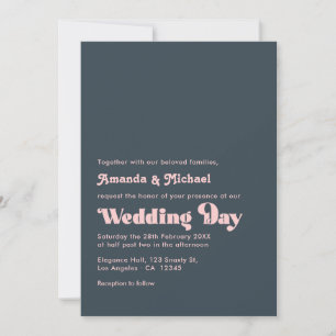 Invitation Mariage de typographie sophistiqué au charbon de b