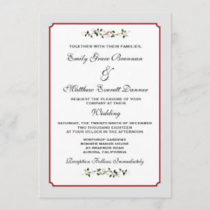 Invitation Mariage de vacances de décembre Semi-Décontracté