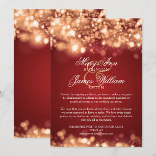 Invitation Mariage de vacances réduit Lumières étincelantes o