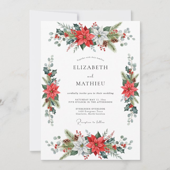 Invitation Mariage de vacances rouge vibrant (Devant)