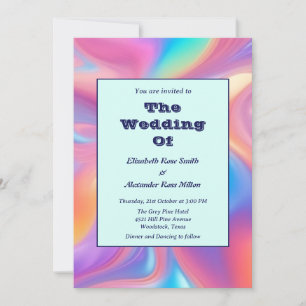 Invitation Mariage de vagues abstraites rétro super